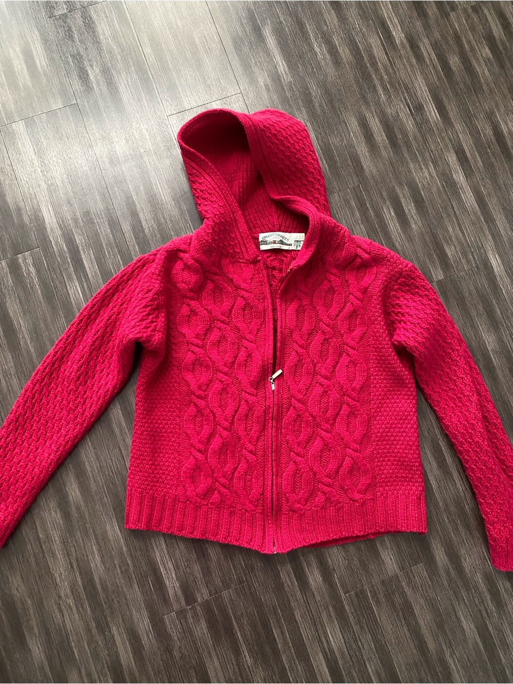 NWOT Aran Crafts Irish  Merino Wool Knit Zip Sweater made in Ireland